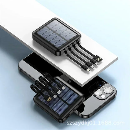 Banco de energía SolarMini de 20 000 mAh con cables integrados y linterna LED